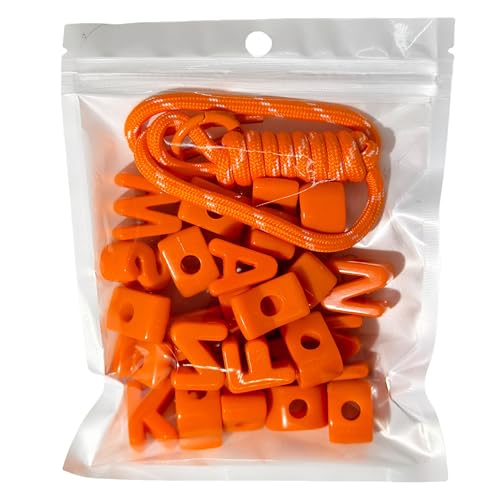 26PCS Large 6mm Hole Letter Beads, 20mm Acrylic Beads A to Z,for DIY Jewelry Making Kit Friendship Bracelet Key Chain and Bag Charms (26 A to Z Orange) - color: 26 A to Z Orange