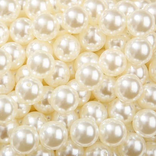 20mm White Pearl Beads 180pcs Chunk Bubblegum Bead Acrylic Pen Ball Beads for Pen Bag Jewelry Making Necklace Bracelets (White Pearl) - color: white pearl