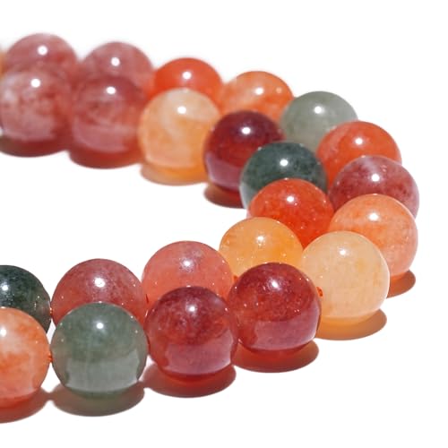 6mm Natural Gemstone Colorful Rabbit Hair Crystal Beads Polished Round Smooth Stone Beads for Bracelets Jewelry Making - color: Colorful Rabbit Hair Crystal, size: 6mm