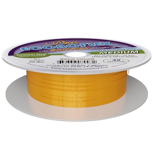 Soft Flex Econoflex Beading Wire - 49 Strand Flexible Braided - Hobby Wire for Crafting .014 Fine Diameter, 15 ft