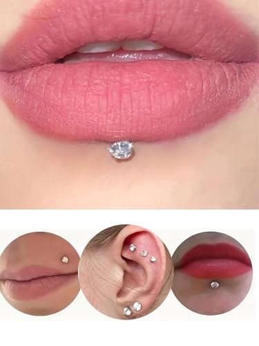 QWALIT Piercing Taper Threadless Insertion Tool - Titanium Labret Pin 16g, 18g, 20g - color: F32 - Gold Thick 16g