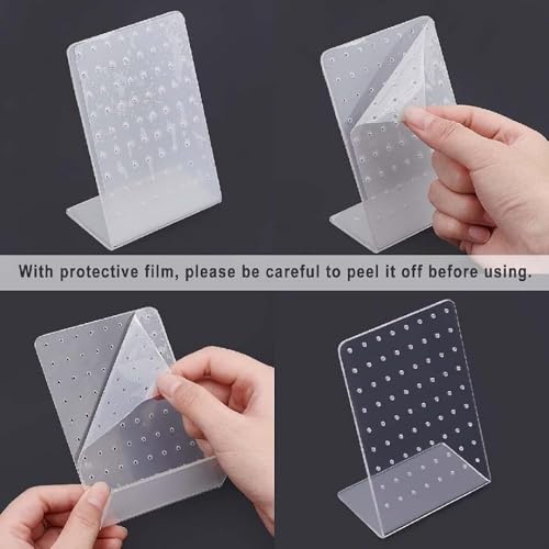 2Pcs Earrings Stand Display, 72 Holes Acrylic Earring Holder Organizer, Ear Studs Jewelry Storage Display, Rack Showcase Earrings Display, Stand Earring Storage