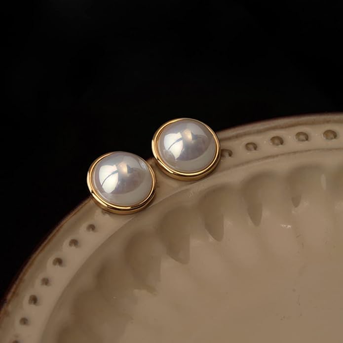 Pearl Clip on Earrings for Women Drop Clip Earrings for Women Gold Plated White Imitation Pearl Earrings Fashion