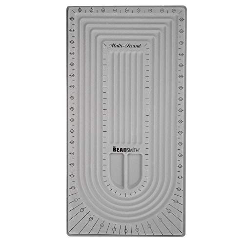 The Beadsmith Bead Board, Grey Flocked, 5 U-Shape and 6 Straight Channels, 10 x 20.5 inches, Design Boards for Creating Bracelets, Necklaces and Other Jewelry - size: 40" - 5 Channel