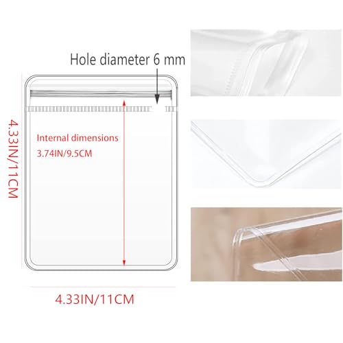GSXRB PVC Hang Hole Anti Tarnish Jewelry Bags,Jewelry Bags Clear Plastic. Jewelry Pouch for Jewelry Rings and Earrings (prepunched4.33 * 4.33) - size: prepunched4.33*4.33