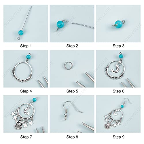 SUNNYCLUE 1 Box DIY 10 Pairs Angel Fairy Charm Boho Style Chandelier Charms Earring Making Kit Feather Star Dream Catcher Pendants for Jewelry Making Kits Adult Women DIY Craft Beginner Supplies - color: Chandelier Bohemian Style E