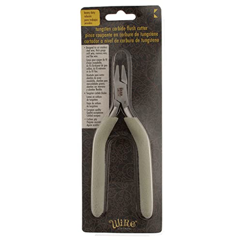 The Beadsmith Tungsten Carbide Flush Cutter, 6 inches (152mm), Polished Steel Head with Elongated Handle & Double-leaf Spring - style: Flush Cutter