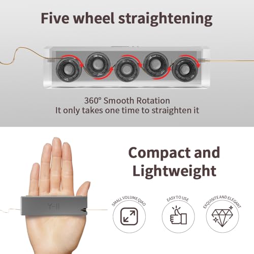 Y-II Wire Straightener Tool with 5 Bearings – Flip-Top Design for Jewelry Making & DIY Wire Wrapping – Remove Bends & Kinks, One-Pull Perfectly Straight