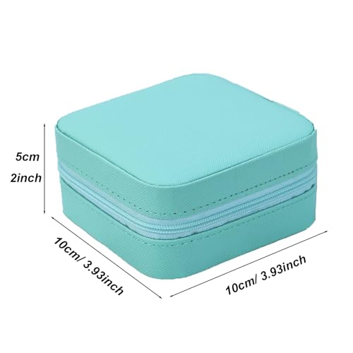 Travel Jewelry Case 2 Pack Mini Travel jewelry Box Portable Organizer Women Girls Gift Box for Rings Earrings Necklaces Bracelets - color: Blue