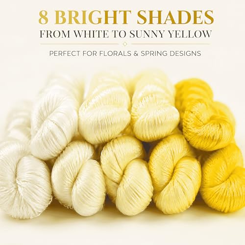 Natural 100% Silk Thread, Handmade Embroidery Thread Silk Floss 8 Colors 110m Each (75) - color: 75