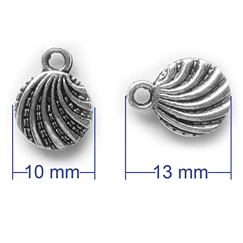 Heather's cf Silver Sea Charms – Antique Pendants, Non-Tarnish, Lead-Free & Nickel-Free, Bulk Ocean Animal Charms for DIY Jewelry, Bracelets, Necklaces, Earrings, Beach Craft Supplies (Sea Animals) - color: Seashell Scallop - 90 Pc