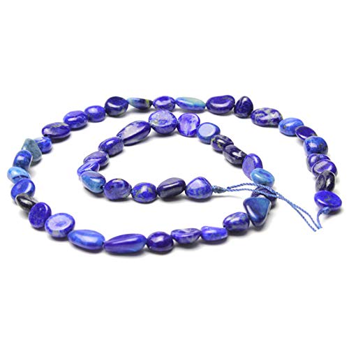 MJDCB Natural Irregular Shape Stone Beads 6-8mm Lapis Lazuli Gemstone Energy Cured for Jewelry Making Bracelet Necklaces - color: Lapis lazuli