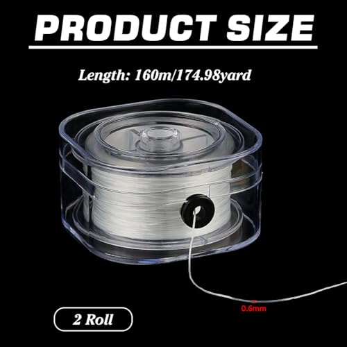 PH PandaHall 350 Yards Elastic String for Bracelets, 2 Rolls 0.6mm Stretchy Bracelet String Flat Beading Thread Seed Bead Thread Cord for Friendship Bracelet Jewelry Making, White - size: 0.6mm