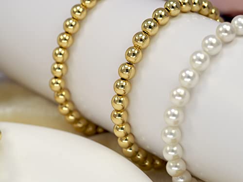 500pcs 18K Gold Filled Spacer Beads that Do Not Fade Easily Smooth Round Beads Seamless Ball Beads Brass Loose Beads Metal Beads for DIY Necklace Bracelet Jewelry Making (Gold-2.5mm) - size: Gold-2.5mm