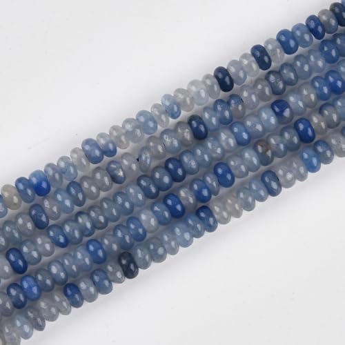 160pcs 4x2mm Natural Blue Aventurine Disk Rondelle Spacer Stone Semi Precious Gemstone Loose Beads for Jewelry Making 15 Inch - color: Blue Aventurine