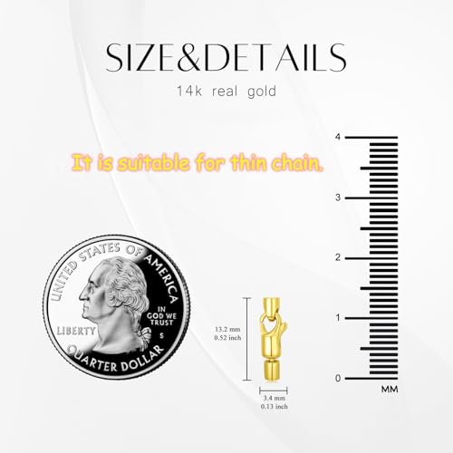 14K Yellow Gold Jewelry Clasp Necklace Extender Clasp Bracelet Extension Connector for DIY Necklace Bracelet Anklet Jewelry Making, 14K Gold Clasp for DIY Jewelry Making (Style 10) - style: Style 10