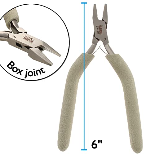 The Beadsmith Tungsten Carbide Flush Cutter, 6 inches (152mm), Polished Steel Head with Elongated Handle & Double-leaf Spring - style: Flush Cutter