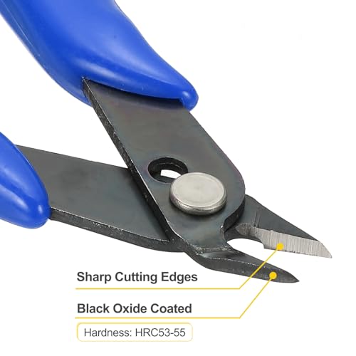 HARFINGTON 5" Flush Cut Pliers Small Precision Wire Cutter Side Cutter Diagonal Cutting Pliers for Jewelry Model Electronic 3D Print, Blue - color: Blue