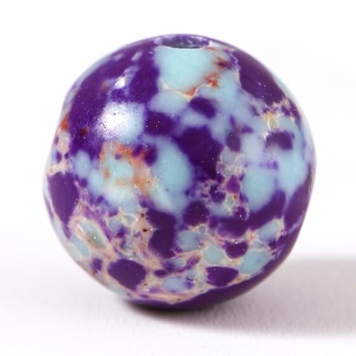 100Pcs Natural Stone 6mm Galaxy Sea Imperial Jasper Round Loose Gemstone Energy Healing Beads Hole Size 1mm DIY Smooth Beads for Bracelet Necklace Earrings Jewelry Making - color: Galaxy Sea Imperial Jasper, size: 6mm