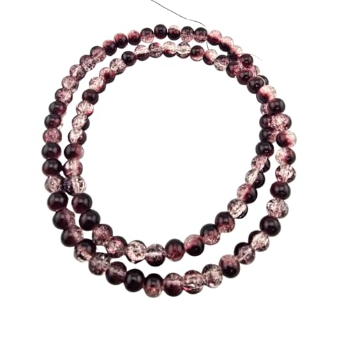 DandS ltd Crackle Lampwork Glass Beads for Jewelry Making, Hematite Quartz, Vibrant DIY Bracelets, Necklaces, Beading Supplies & Craft Kits for Handmade Jewelry, 80pcs 0.39 inch (10mm), #J263-10 - color: Hematite Quartz