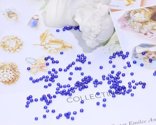 Round Glass Beads Penta Angel 2200Pcs 2mm Mini Craft Loose Spacer Pony Beads for Earring Bracelets Necklace Waist Beads Jewelry Making (Royal Blue) - color: Royal Blue