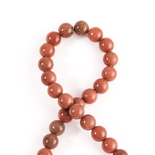 100Pcs Natural Stone 6mm Golden Sand Stone Round Loose Gemstone Energy Healing Beads Hole Size 1mm DIY Smooth Beads for Bracelet Necklace Earrings Jewelry Making - color: Golden Sand Stone, size: 6mm