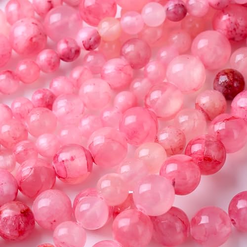 Blood Red Persian Jade Stone Beads for Jewelry Making DIY Bracelet Necklace Jewelry Making 1 Strand 15.5inch 4MM - color: Blood red Persian jade, size: 4MM