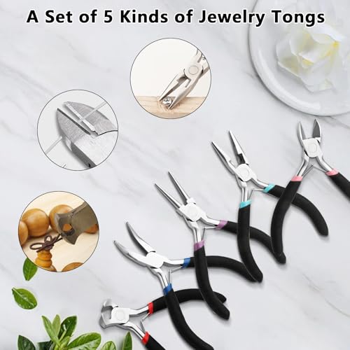 Bent Nose Pliers，Bent Chain-Nose for Crafting and Repair,Chain Jewelry,Jewelry Pliers Jewelry Making Tools for Crafts Matte Handle - color: Bent Nose Pliers-dark Blue