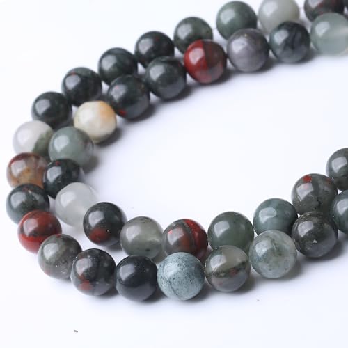 African Bloodstone Stone Beads for Jewelry Making DIY Bracelet Necklace Jewelry Making 1 Strand 15.5inch 45PCS 8MM - color: African Bloodstone Stone, size: 8MM