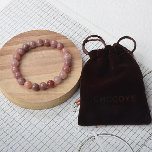 Natural Healing Gemstone Bracelet Handmade Yoga Stretch Elastic Bracelet Stress Relief Crystal Jewelry for Men and Women - color: Angel Quartz(Soothe the mood), size: 6mm