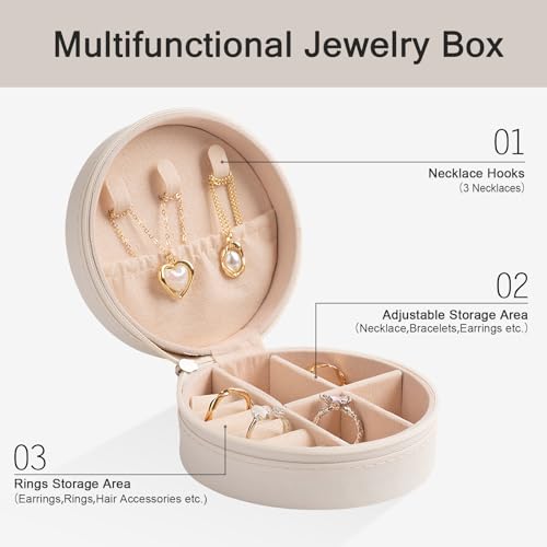 12-Pack Volleyball Jewelry Box Bulk Team Gifts for Girls, Round Mini Travel Jewelry Case Organizer for Volleyball Players Coaches, Senior Night End of Season Banquet Gifts, White - style: Volleyball
