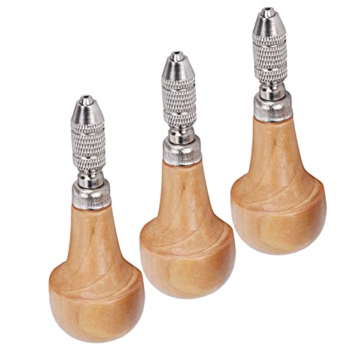 Single End Pin Vise, 3 Set Graver Type Chuck Single End Lock Nozzle Pin Vise Gold Jewelry Production Making Tool For Carving DIY Woodworking Electronic Assembly Model Making