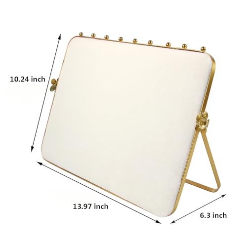 TANG SONG 10.24” Dual-Tone Metal Necklace Display Stand with Velvet Base – Jewelry Holder for Retail & Home (White/White) - color: White