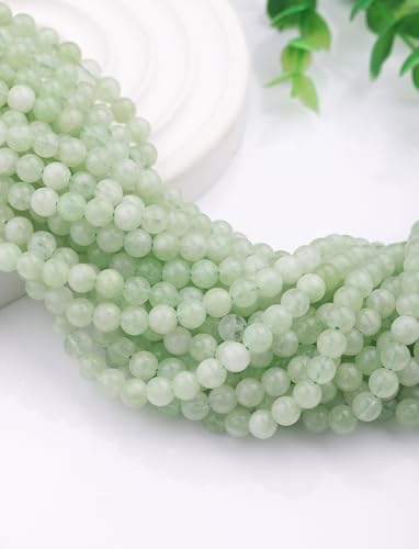 6mm Natural Stone Beads 65pcs Green Burmese Jade Polished Round Smooth Crystal Loose Gemstone Beads for Jewelry Making DIY Bracelet Necklace Earring Crafts Supplies - color: Green Burmese Jade 1 strand-65pcs