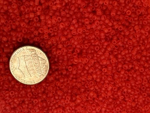 Seed Beads Size:11/0 50 gr / 1.76 oz (Trasluscent Red Matte) - color: Trasluscent Red Matte