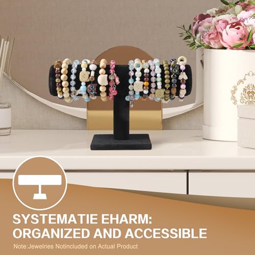 T-Bar Bracelet Display Stand for Selling, Jewelry Storage, Bracelet Holder Stand, Bangle, Jewelry Business Supplies, Watch holder for Women & Men (Black Velvet) - color: Black Velvet