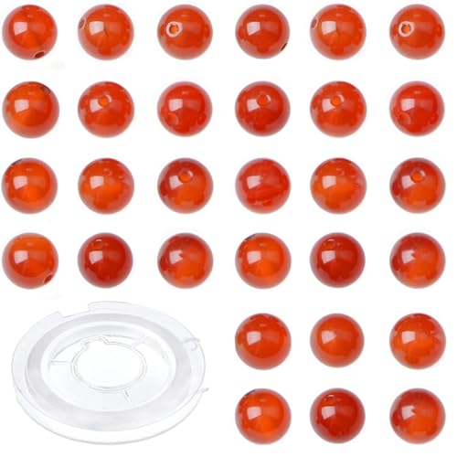 4mm 200pcs Natural Stone Round Beads Carnelian Genuine Stone Beading Loose Gemstone DIY Charm Smooth Beads for Bracelets Necklaces Earrings Hole Size 1mm (Carnelian 4mm) - color: Carnelian, size: 4mm
