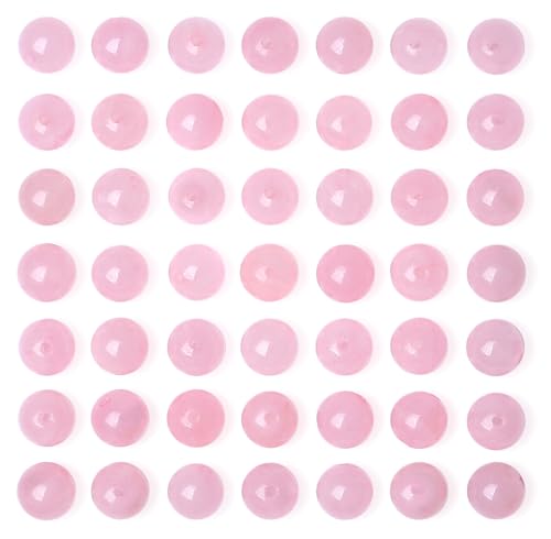 QINJIEJIE 100PCS Rose Quartz Beads 8mm Natural Stone Beads Round Loose Gemstone Bead for Bracelet Beading Crystal Jewelry Making DIY Necklace Earrings 0.32" - color: Rose Quartz, size: 100PCS