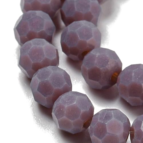 Perlin Czech Bohemian Crystal Glass Beads Faceted Round 4mm 90 Pieces Loose Spacer 1 Strand Beads for DIY Jewelry Earrings Necklace Bracelet Making (Purple Opaque) - color: Purple opaque