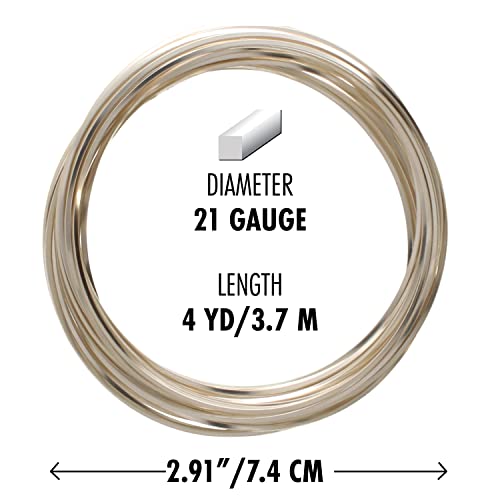The Beadsmith Square Craft Wire - Medium Temper Beading Wire, Silver Color, 21 Gauge, 4 Yards - color: Silver, size: 21 Gauge, 4 Yard Coil