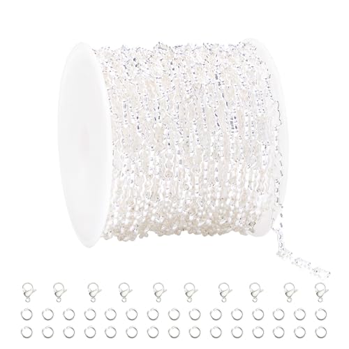 YOUBEIYEE 16.4 Feet Silver Plated Stainless Steel Jewelry Chain Roll Necklace Bracelet DIY for Women Jewelry Supplies Findings - color: Silver