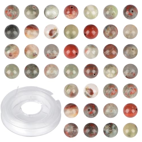 4mm 200pcs Natural Stone Round Beads Bloodstone Genuine Stone Beading Loose Gemstone DIY Charm Smooth Beads for Bracelets Necklaces Earrings Hole Size 1mm (Bloodstone 4mm) - color: Bloodstone, size: 4mm