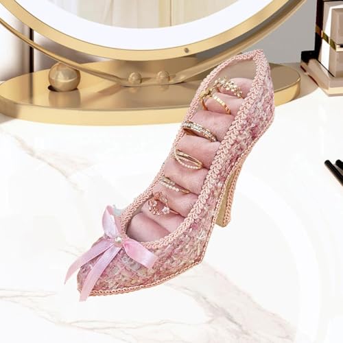 Vaveren High Heel Shoes Rings Holder Storage Rack Women Girls Showcase Gift Jewelry Display Stand Organizer for Home Tabletop Dresser