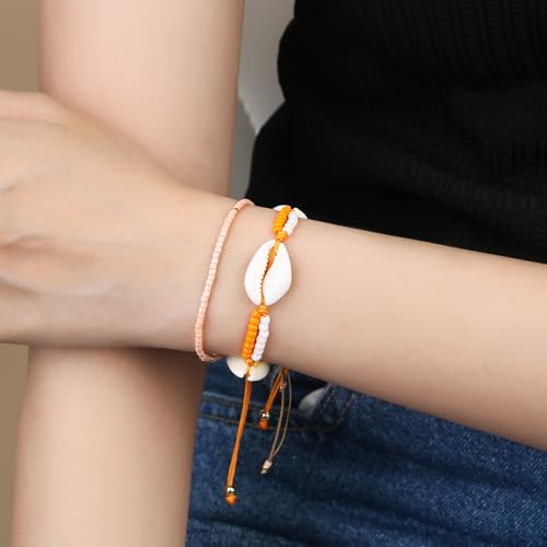 KELITCH Adjustable turquoise bead bracelet single color knitting friendship bracelet fashion jewelry daily wear gift (28 color selection) - color: Pink 04G