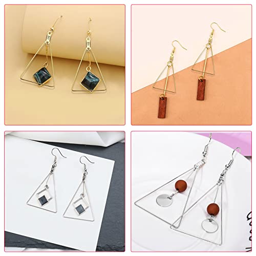 240PCS Triangle Earring Beading Hoop Set for Jewelry Making - 100PCS Earring Hooks & Backs (K Gold, White K) - color: 240PCS;Triangle;K Gold,White K