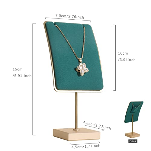 Green necklace holder small jewelry stand, Velvet necklace display stand for selling, metal jewelry organizer necklace hanger【Green】 - color: Green