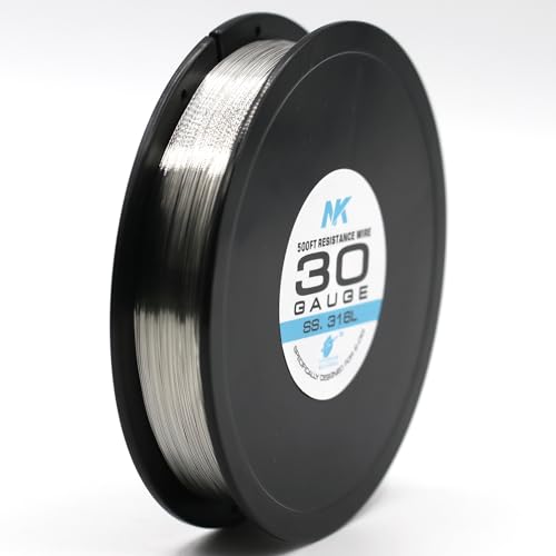 NK Jewelry Making Wire Stainless Steel 316L Soft Annealed AWG 22 24 26 27 28 29 30 32 34 36 38 40 Gauge (SS316L 30Ga 500Feet, 1) - size: SS316L 30Ga 500Feet