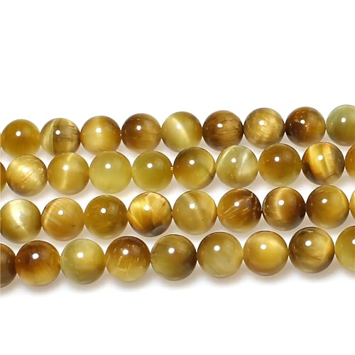 MJDCB Natural Stone Beads 6mm 60pcs Round Golden Tiger's Eye Loose Gemstone Bead Charms for Jewelry Making Bracelet Necklace Earring Pendant - color: Golden Tiger's Eye, size: 6mm