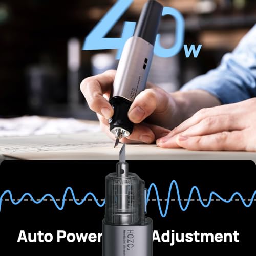 HOZO NeoBlade Wireless Ultrasonic Cutter – 40kHz Vibration & 40W Auto Power Adjustment, Replaceable Battery, Turbo Cooling, 2 Cutting Modes – For 3D Printing, Woodworking, Prototyping,Model Mods & DIY