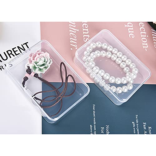 8-Pack Rectangular Plastic Storage Containers Box with Hinged Lid for Beads and Crafts, 4.5 x 3.3 x 1.1 inch / 115 x 85 x 28 mm (Translucent) - size: 4.5 x 3.3 x 1.1 inch